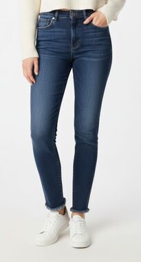 GOOD AMERICAN Jeans Womens Good Legs 4/27 High Rise Straight Frayed Hem Denim